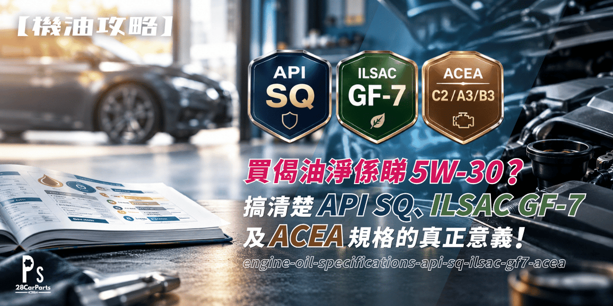【買偈油淨係睇 5W-30？】搞清楚 API SQ、ILSAC GF-7 及 ACEA 規格的真正意義！