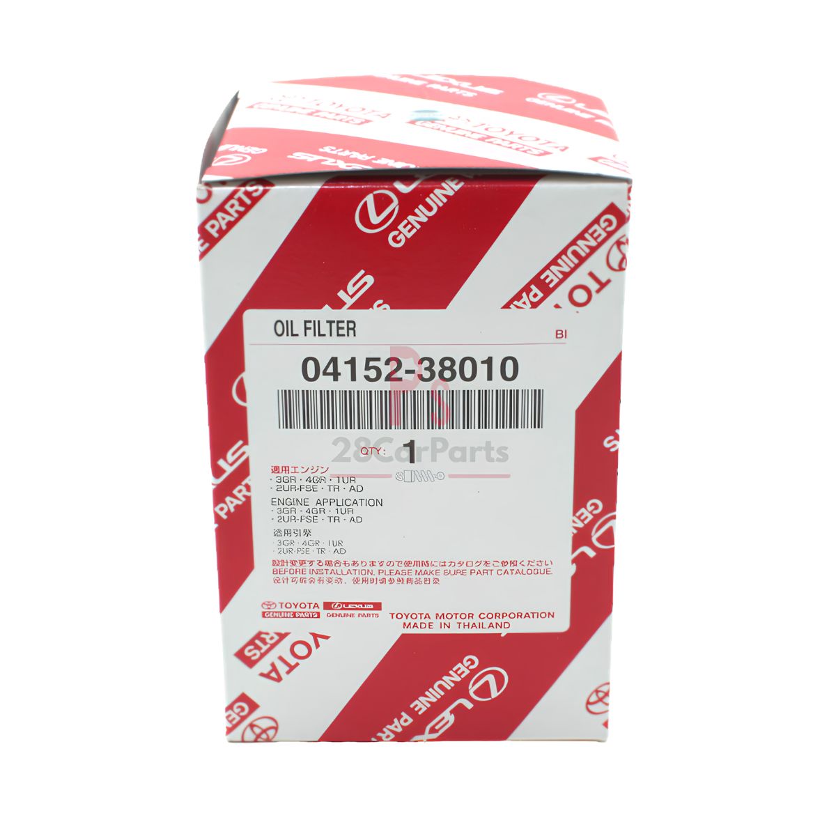 Toyota Genuine 04152-38010 Engine Oil Filter