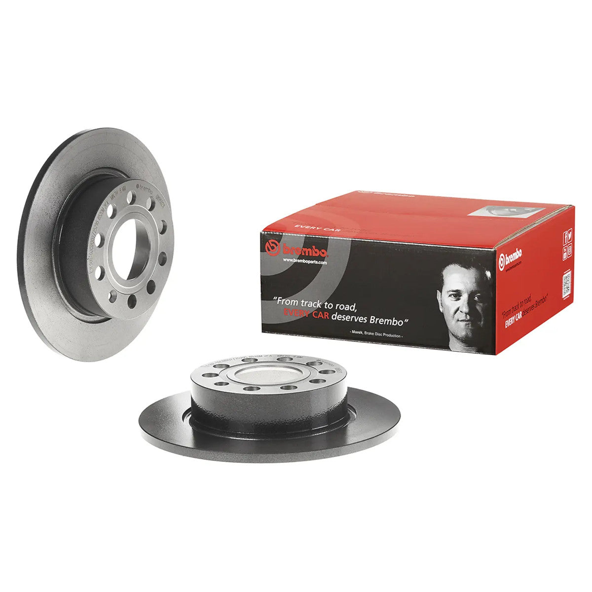 Brembo 08.9502.11 Prime UV Coated Brake Disc (Rear) - 253mm