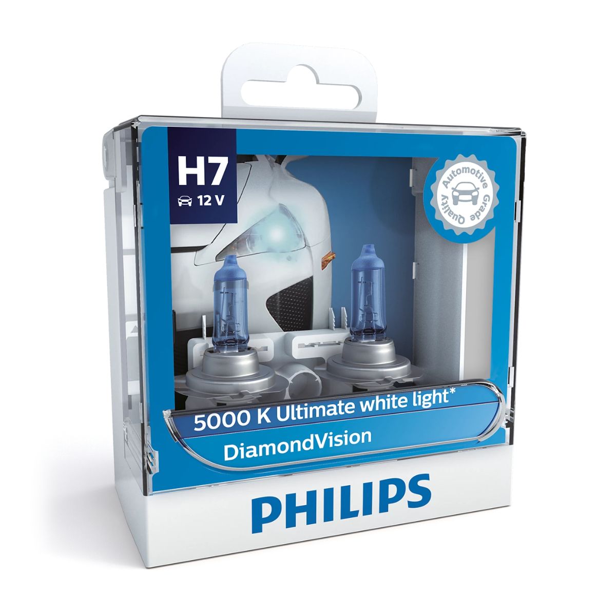 Philips DiamondVision H7 Halogen Headlight Bulbs 5000K (Pair)