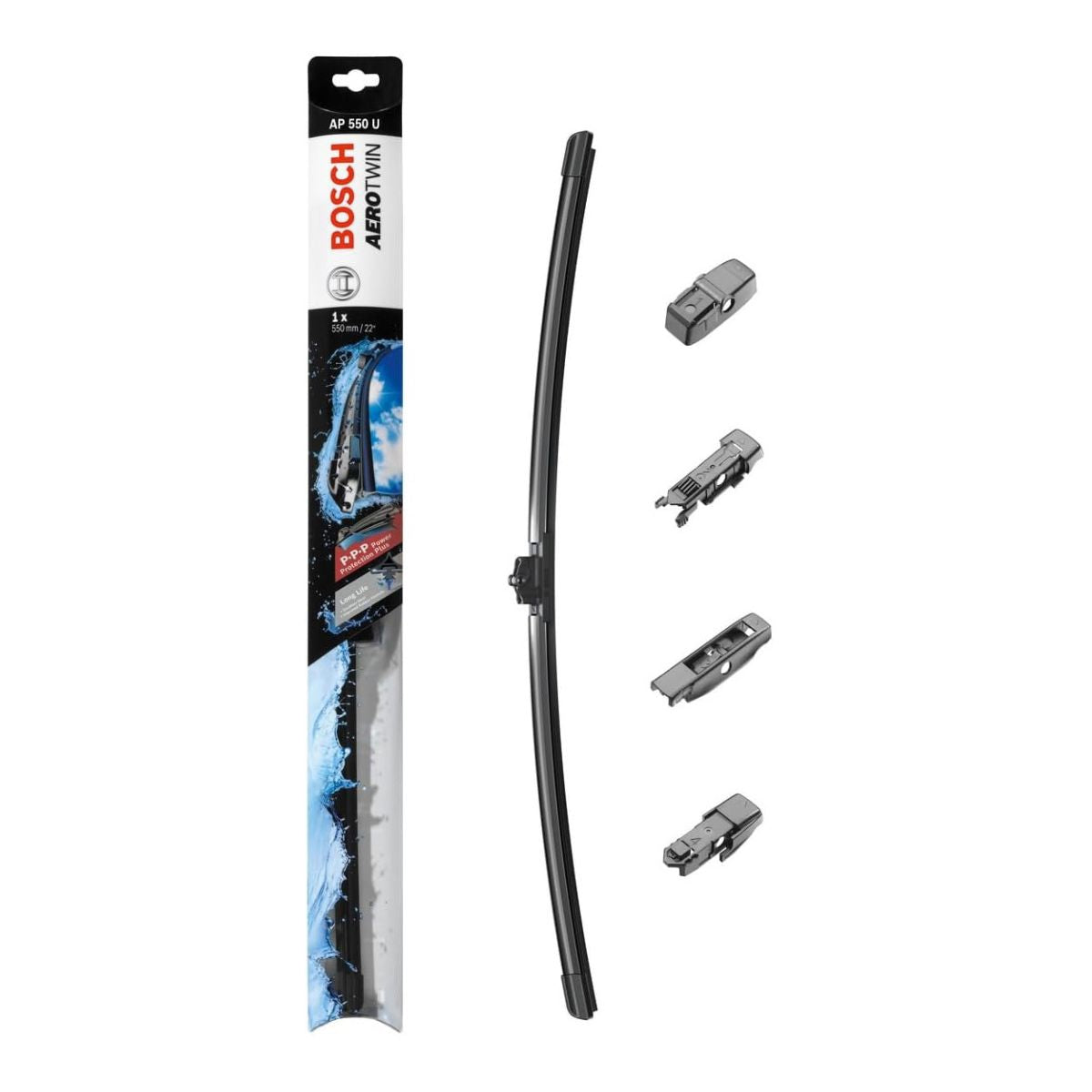 Bosch 3 397 006 949 (AP550U) AeroTwin Front Wiper Blade (Single / Multi-Clip)