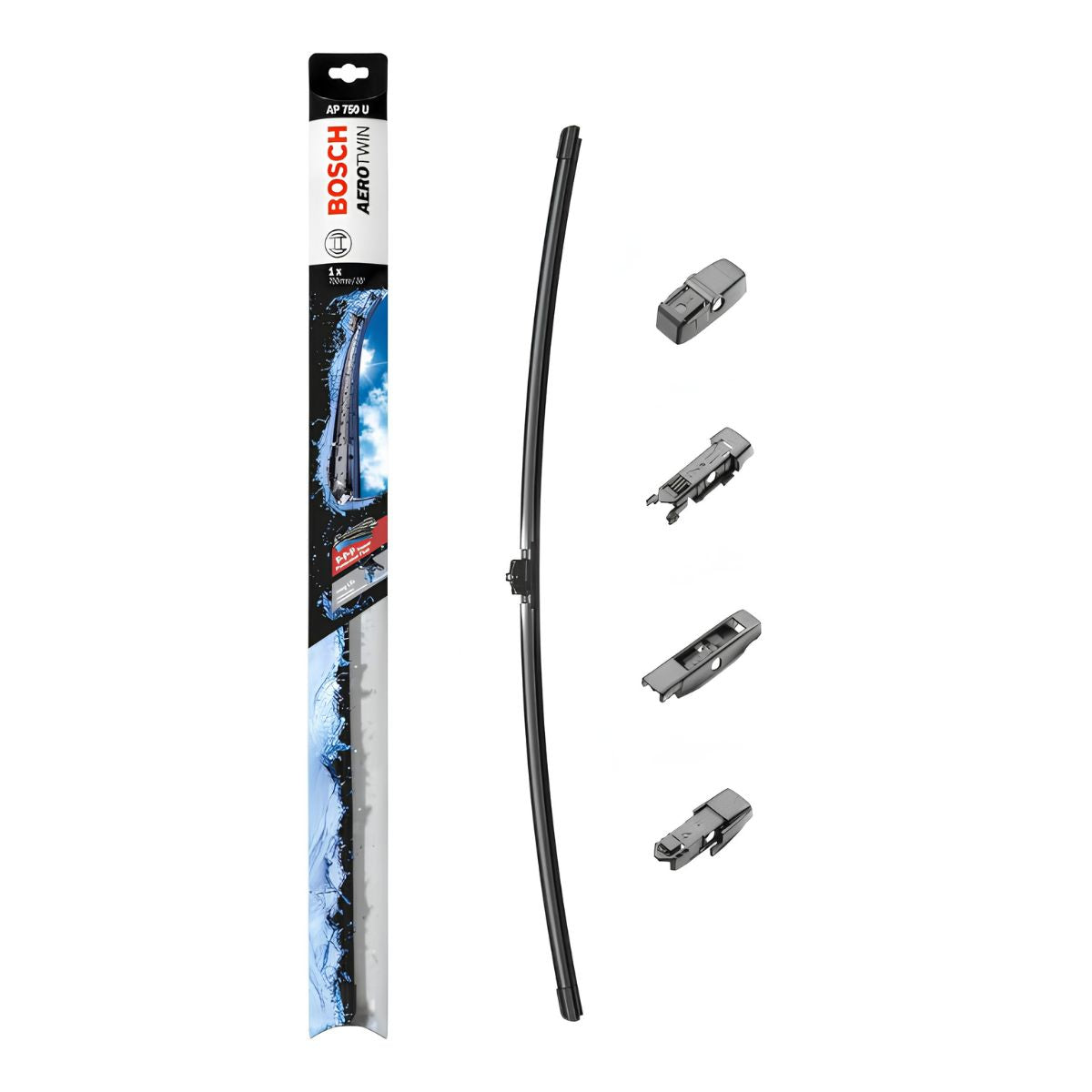 Bosch 3 397 006 954 (AP750U) AeroTwin Front Wiper Blade (Single / Multi-Clip)
