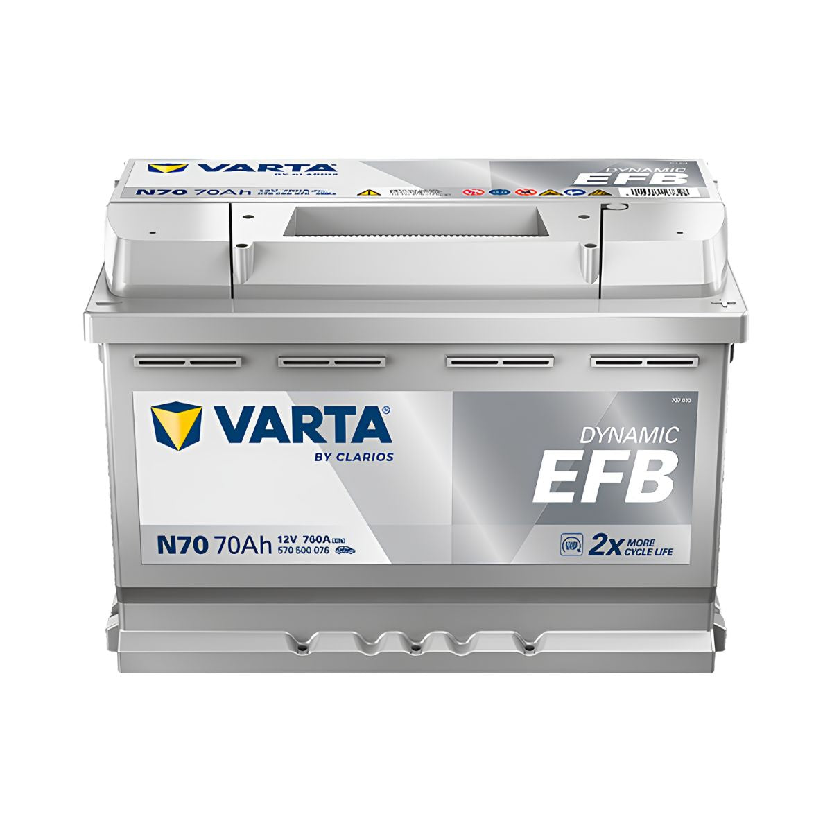 VARTA 570500076 (N70) Dynamic EFB Battery 12V 70Ah