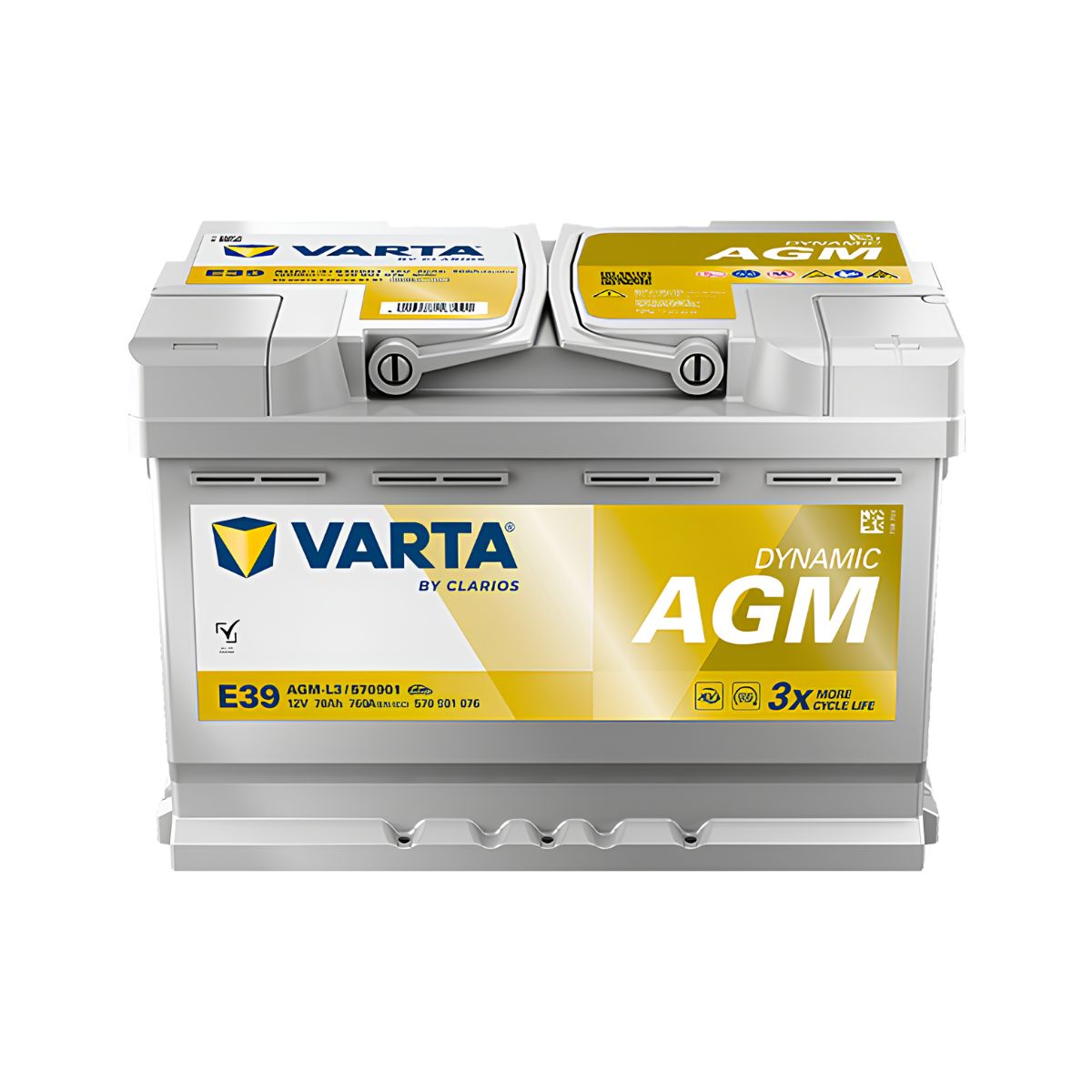 VARTA 570 901 076 (E39) Silver Dynamic AGM Battery 12V 70Ah