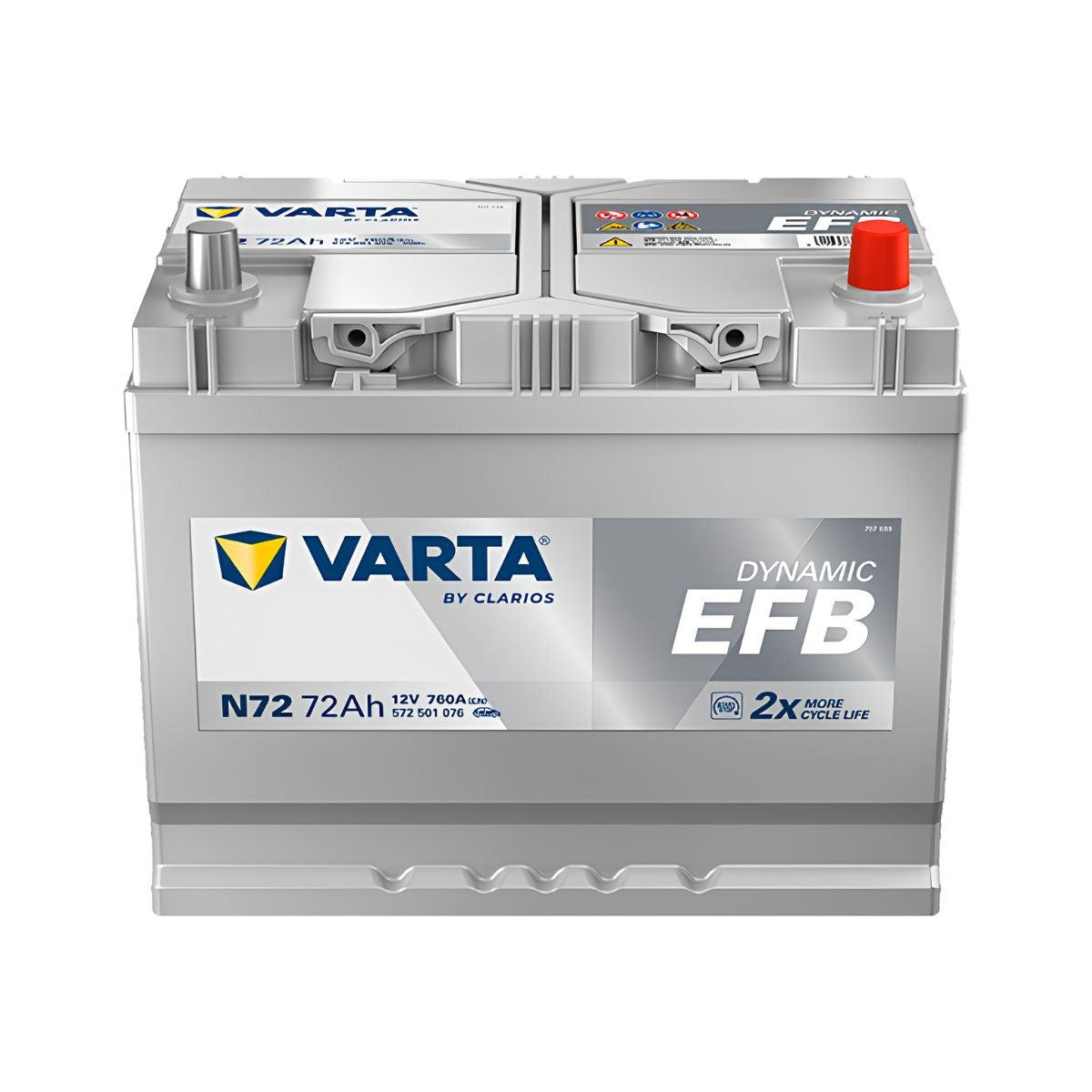 VARTA 572501076 (N72) Dynamic EFB Battery 12V 72Ah