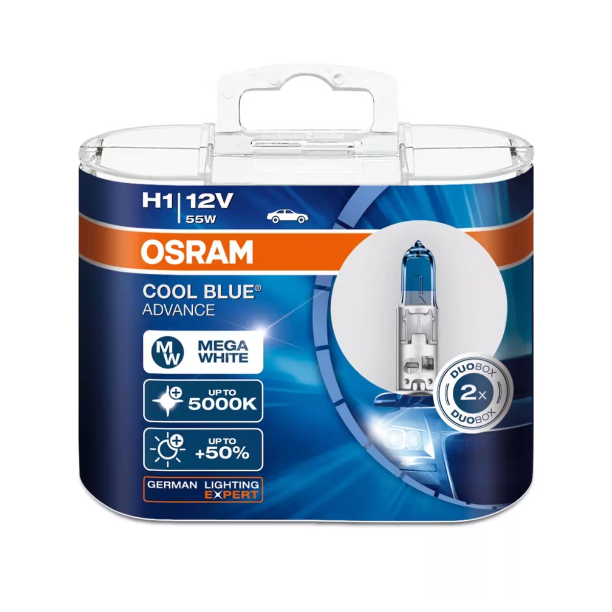 OSRAM Cool Blue Advance H1 Halogen Headlight Bulbs 5000K (Pair)