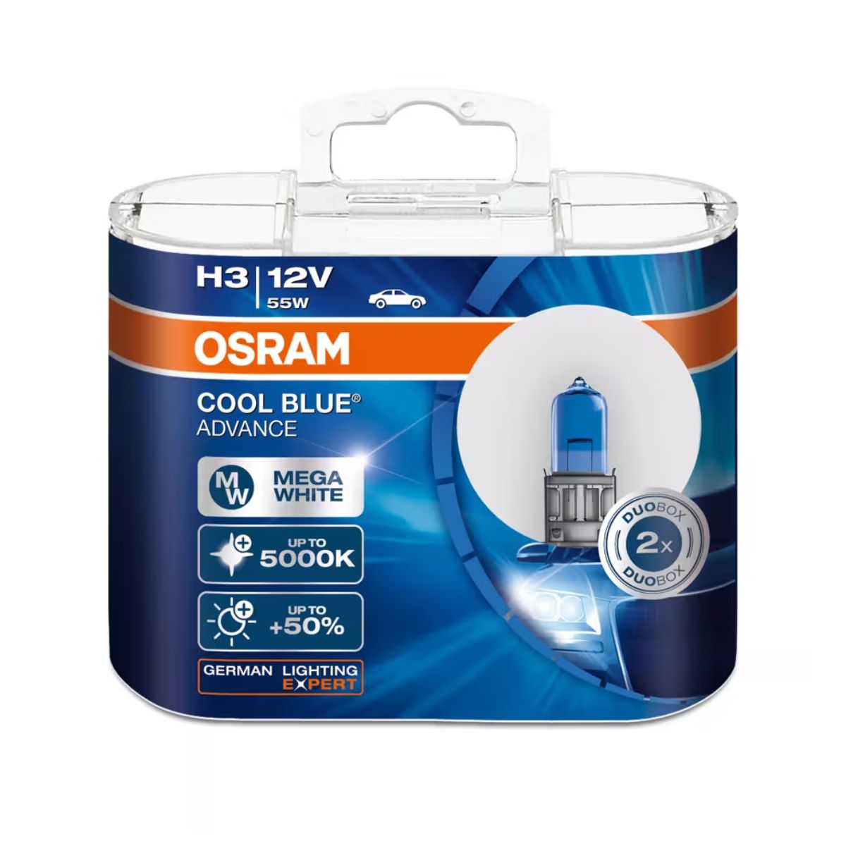 OSRAM Cool Blue Advance H3 Halogen Headlight Bulbs 5000K (Pair)