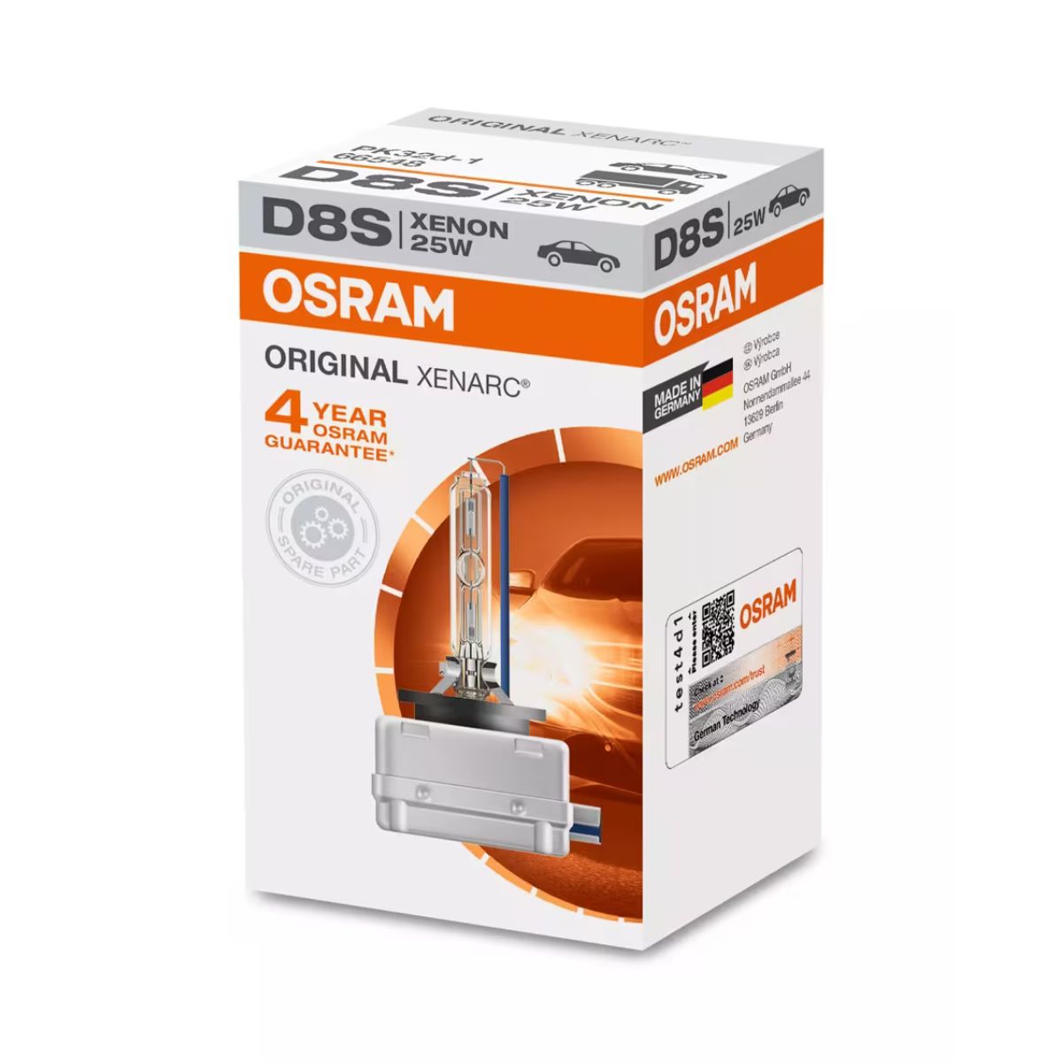 OSRAM XENARC Original D8S Xenon Headlight Bulb 4500K (Single)