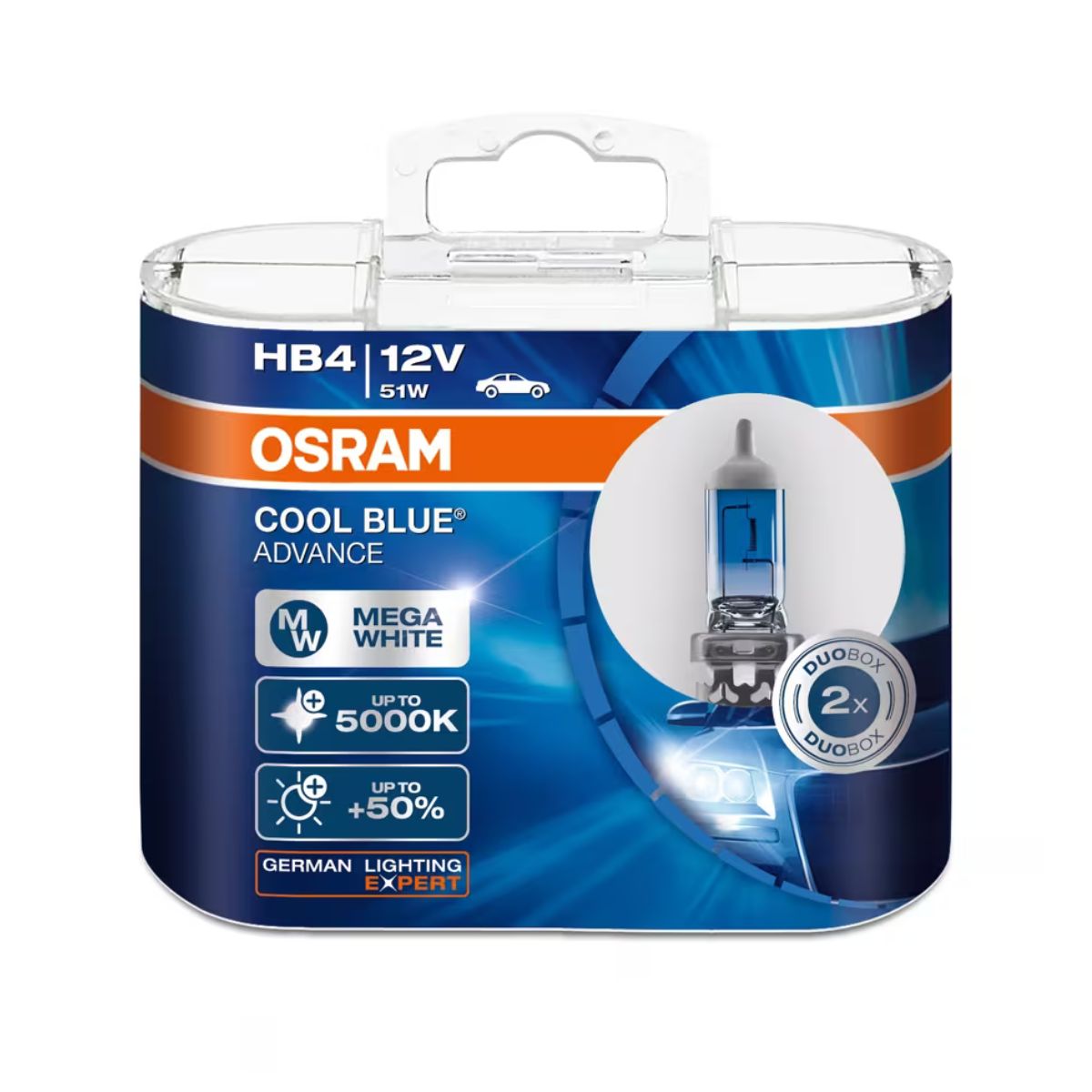 OSRAM Cool Blue Advance HB4 Halogen Headlight Bulbs 5000K (Pair)