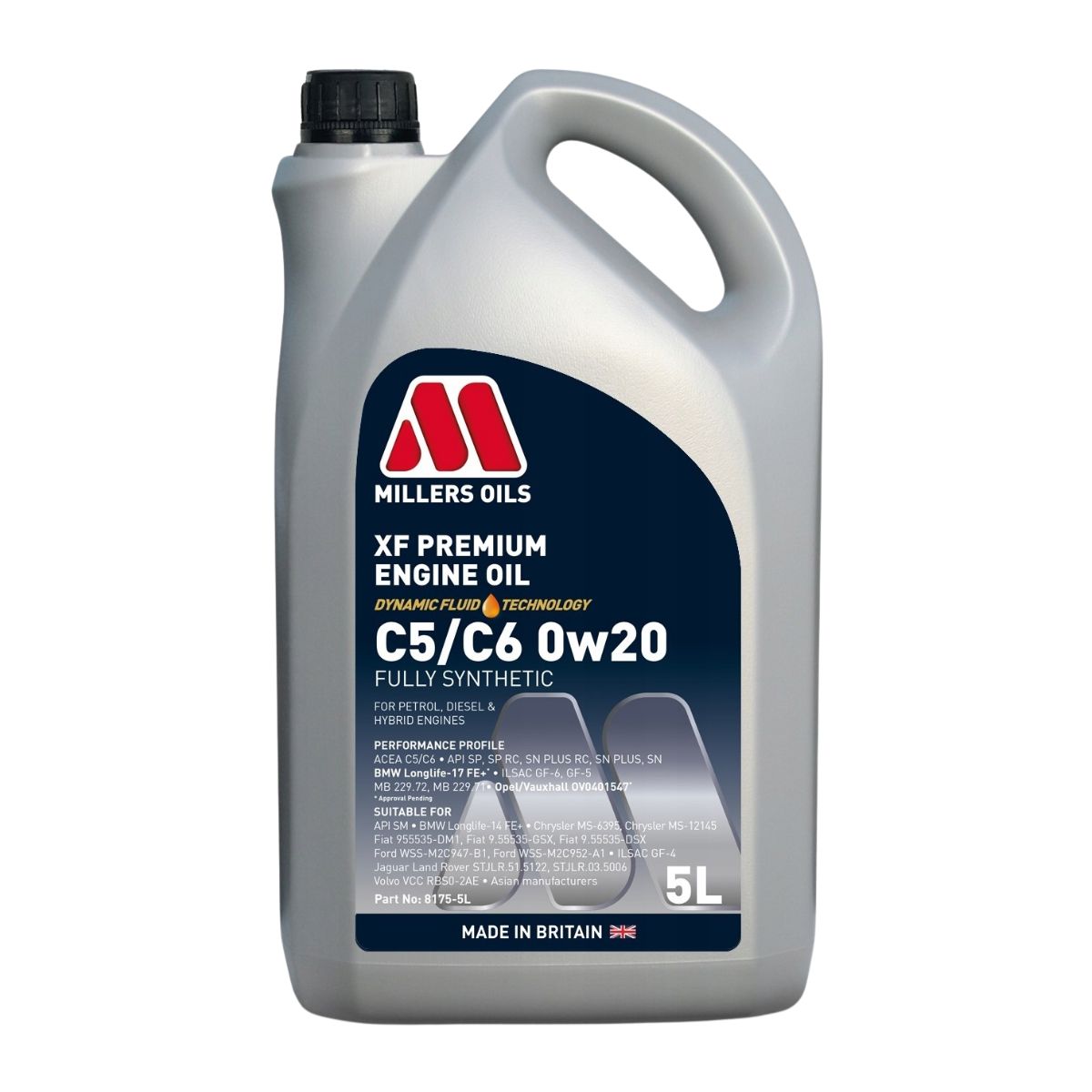 Millers Oils XF Premium C5/C6 0W-20 Engine Oil 5L