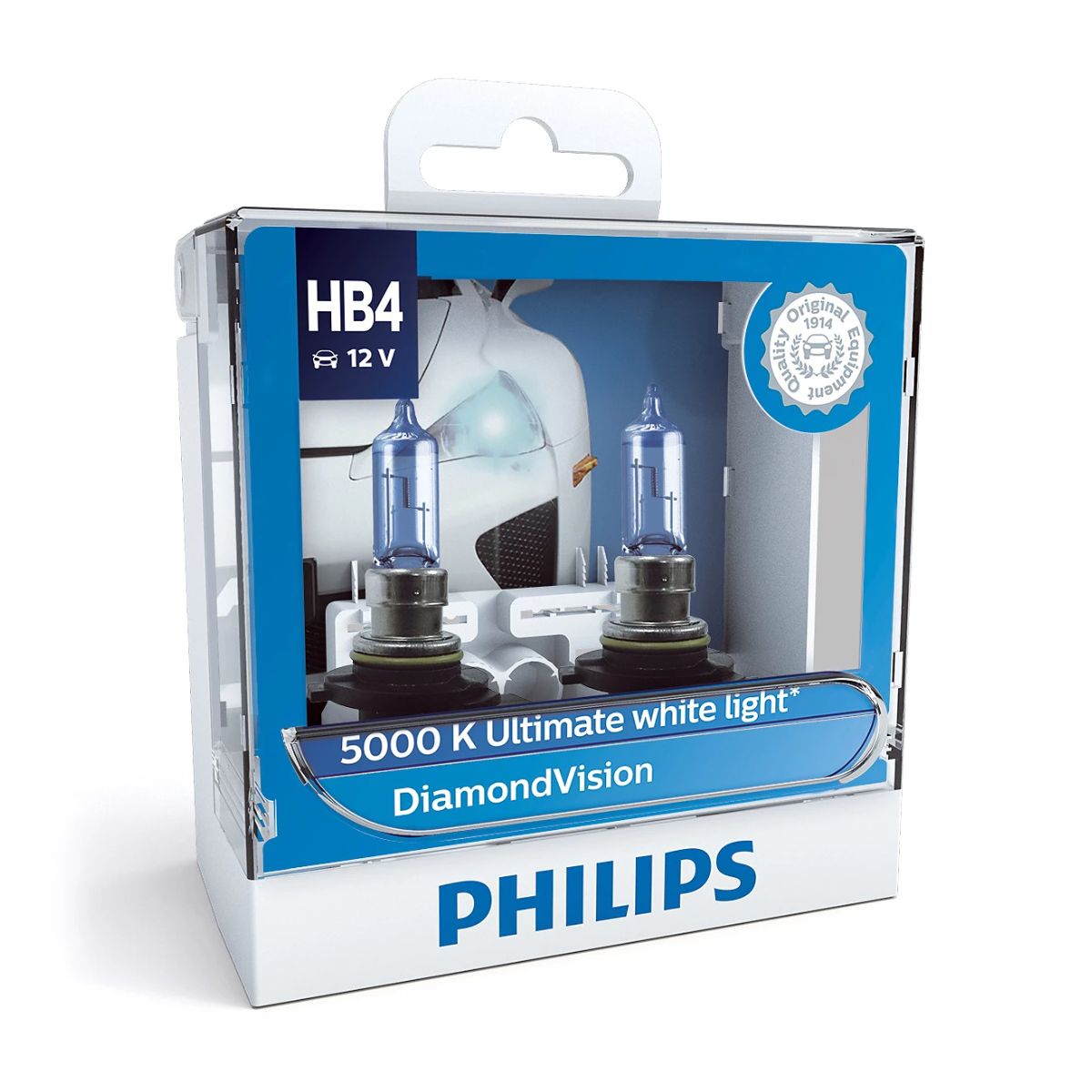 Philips DiamondVision HB4 Halogen Headlight Bulbs 5000K (Pair)