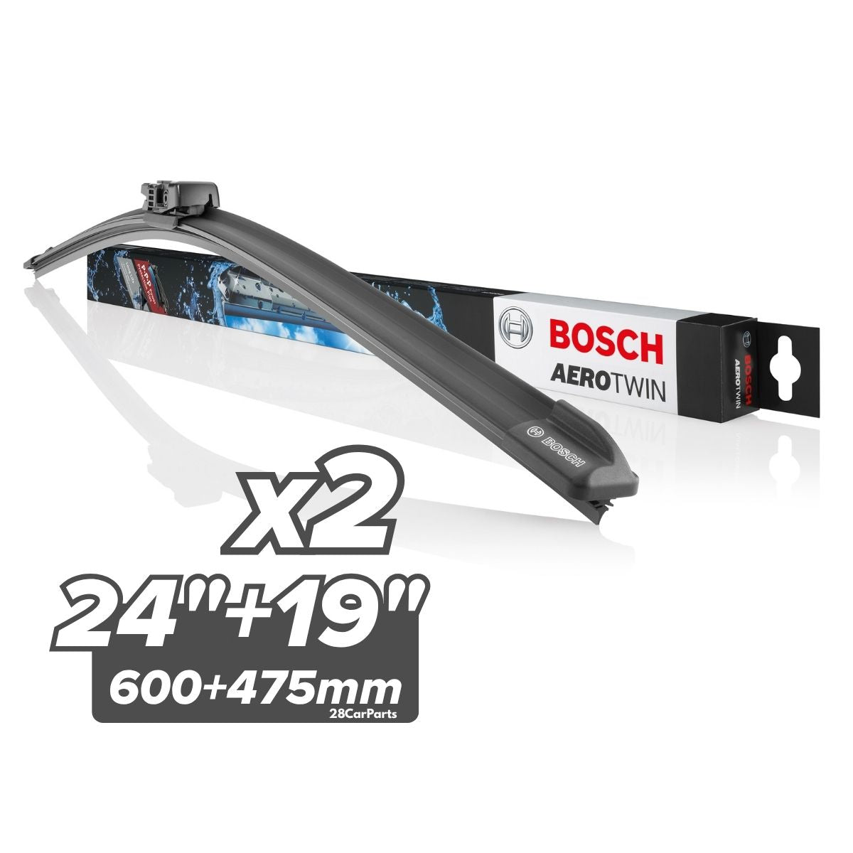 Bosch AeroTwin Front Wiper Blades for Land Rover Freelander II LF RHD (3/2007 - 11/2014) (Pair)