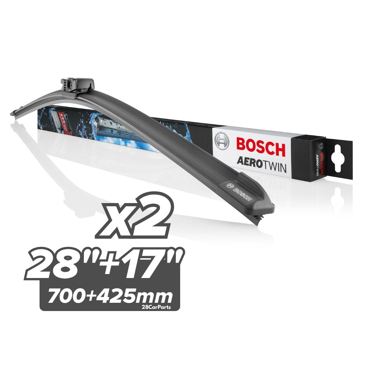 Bosch AeroTwin Front Wiper Blades for Jaguar XE RHD (6/2015+) (Pair)