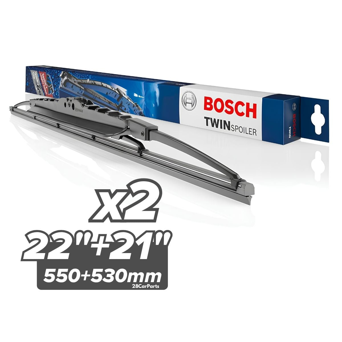 Bosch Twin Spoiler Front Wiper Blades for Porsche 911 997 GT3 RHD (8/2004 - 8/2012) (Pair)
