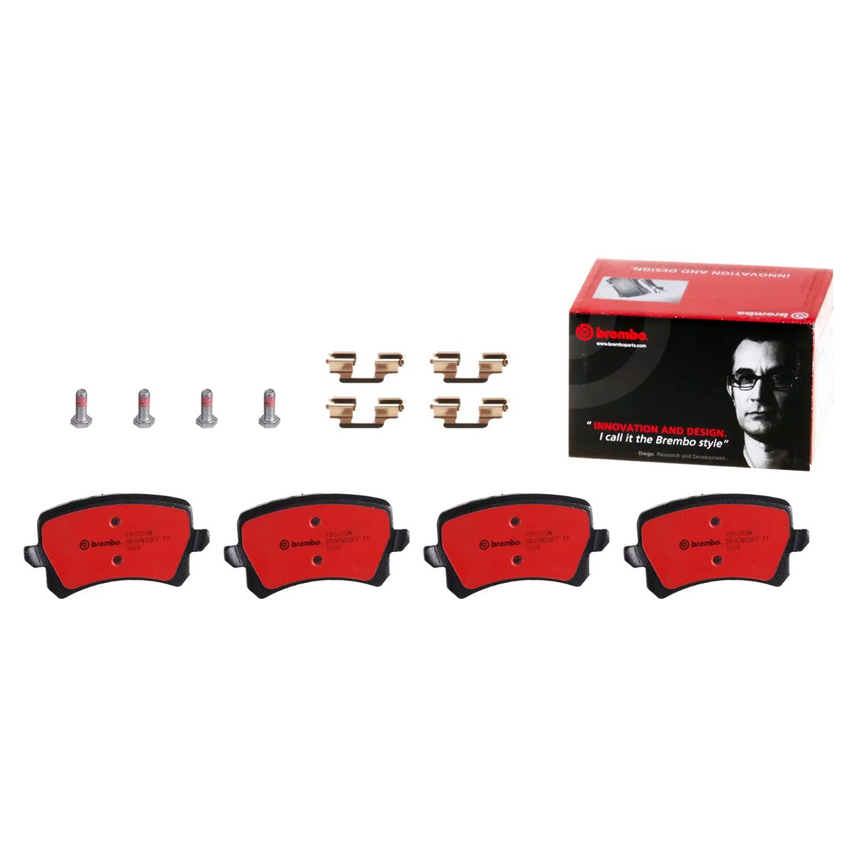 Brembo P 85 109N NAO Ceramic Brake Pad Set (Rear)