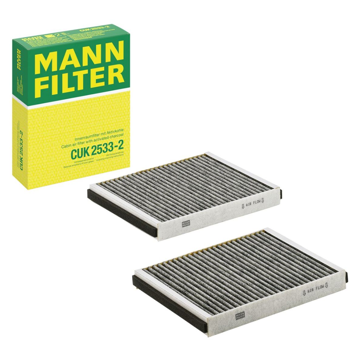 MANN-FILTER CUK 2533-2 Activated Carbon Cabin Pollen Filter