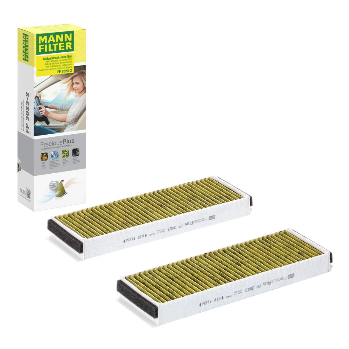MANN-FILTER FP 3023-2 FreciousPlus Cabin Pollen Filter