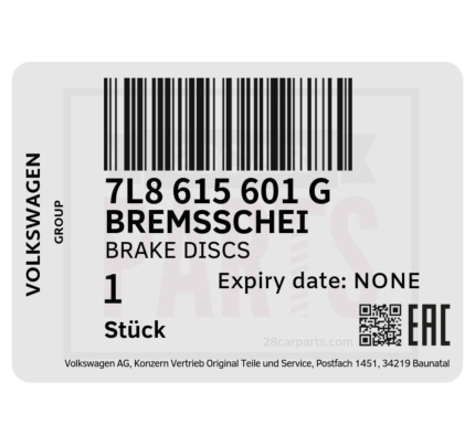 7L8-615-601G | Audi VW 7L8-615-601G 迫力碟 (後)